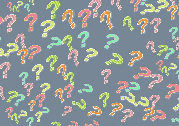 Digital Composite Colorful Funky Question Marks — Stock Photo, Image