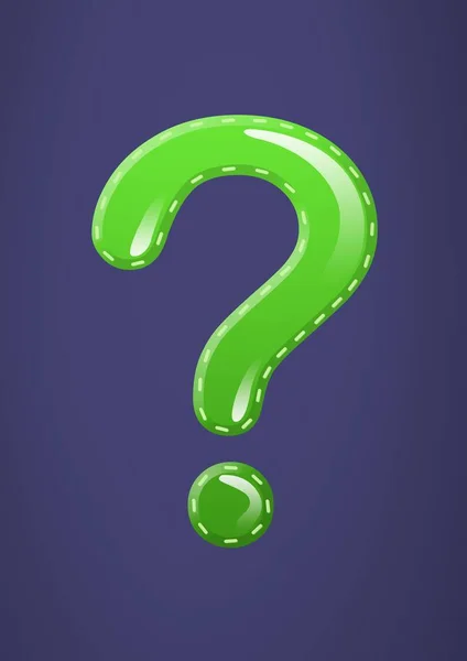 Digital Composite Green Shiny Question Mark — Stock Photo, Image