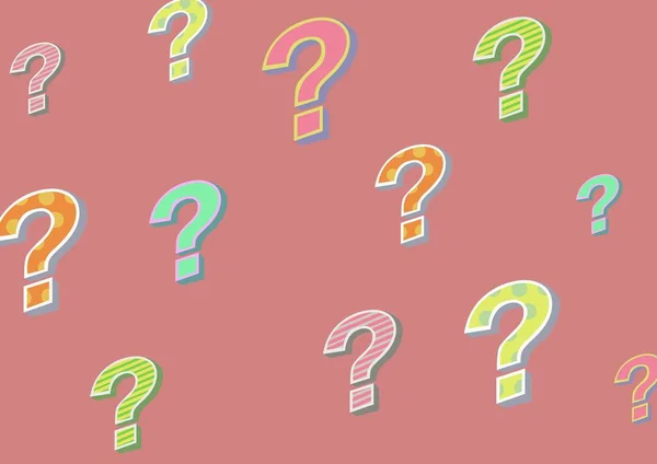 Digital Composite Colorful Funky Question Marks — Stock Photo, Image