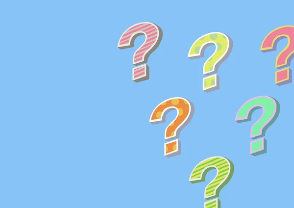 Digital Composite Colorful Funky Question Marks — Stock Photo, Image