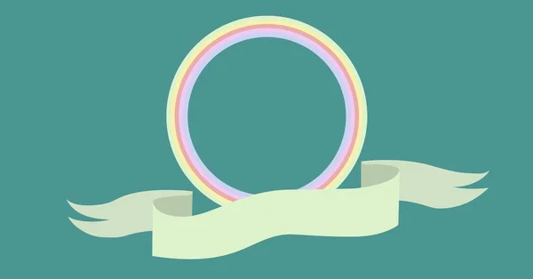 Digitale Composiet Van Rainbow Cirkel Met Banner — Stockfoto