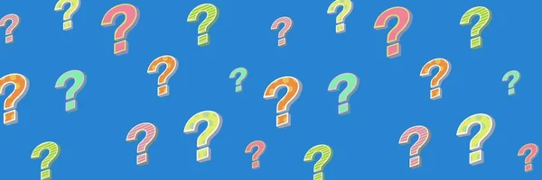 Digital Composite Colorful Funky Question Marks — Stock Photo, Image