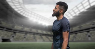 Çim alan stadyum ile spor çaların dijital bileşik