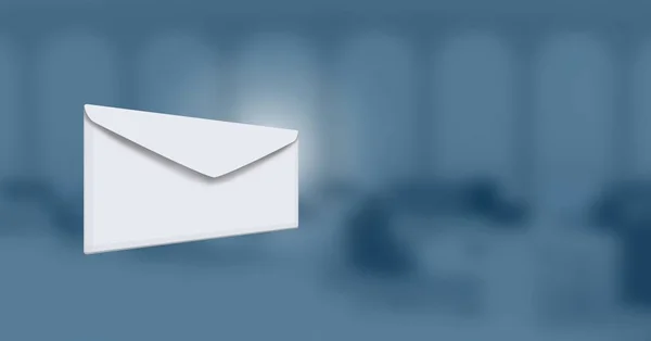 Digital composite of Envelope letter message floating
