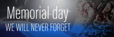 Digital title for memorial day against close-up of american flag clipart