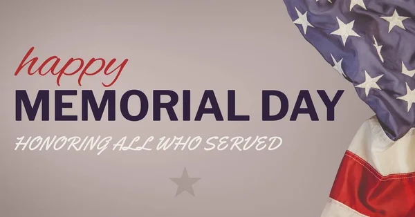 Digital Komposit Memorial Day Text Med Usa Flaggan — Stockfoto