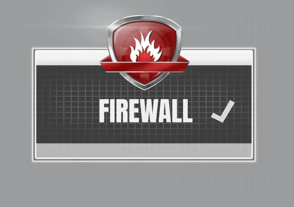 Composito Digitale Protezione Sicurezza Firewall Scudo Scatola — Foto Stock