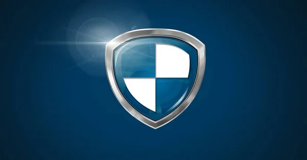 Digitaler Verbund Aus Antivirus Schutzschild Auf Blauem Hintergrund — Stockfoto