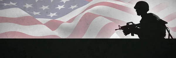 Επικεντρωθεί Στην Usa Σημαία Γκρι Φόντο — Φωτογραφία Αρχείου