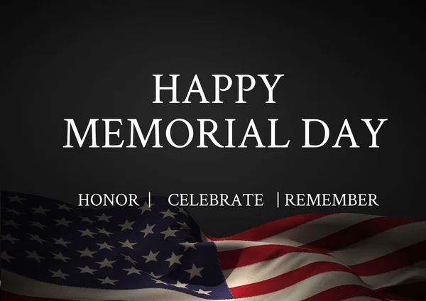 Digital composite of Memorial day text with USA  flag