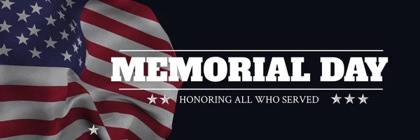 Cyfrowy Kompozytowy Memorial Day Tekst Flagą Usa — Zdjęcie stockowe
