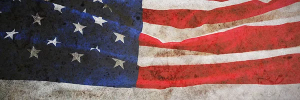 Kahverengi bir tabloda bir Amerikan bayrağı Close-Up