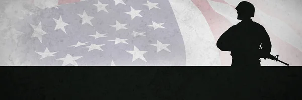 Focus Usa Flag Grey Background — Stock Photo, Image