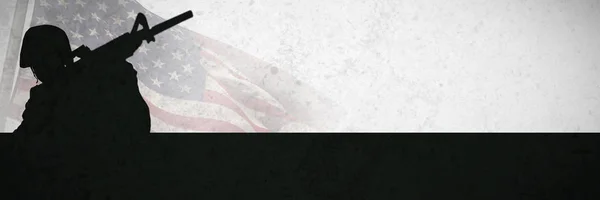 Usa National Flag Grey Background — Stock Photo, Image