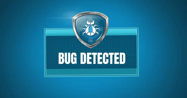 Composto Digital Bug Antivírus Detectado Escudo Proteção Segurança — Fotografia de Stock