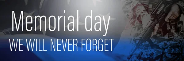 Ψηφιακή Τίτλος Για Memorial Day Ενάντια Γκρο Πλαν Από Αμερικανική — Φωτογραφία Αρχείου