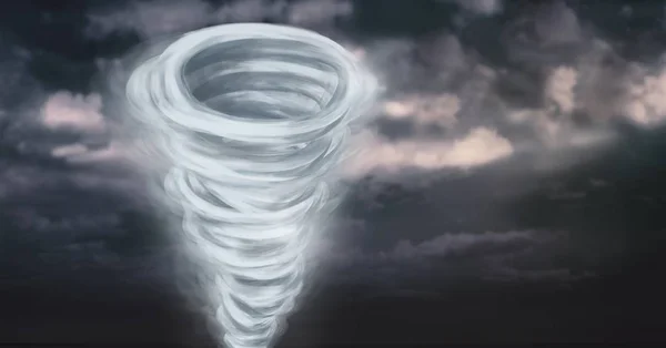 Digital Composite Tornado Twister Painted Dark Sky — Stock Photo, Image