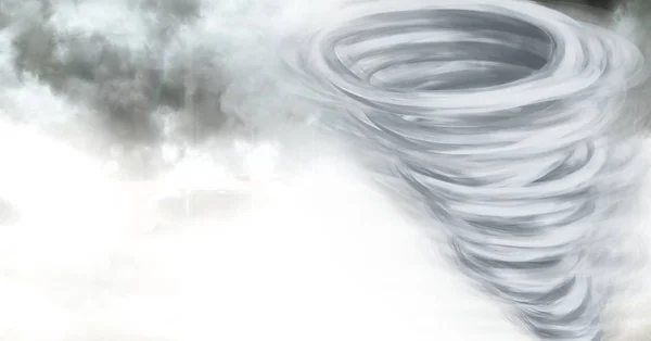 Digitaler Verbund Aus Tornado Twister Und Wolken Himmel — Stockfoto