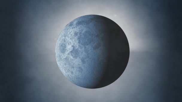 Animazione Del Cielo Notturno Con Luna Piena Nuvole Fumo — Video Stock