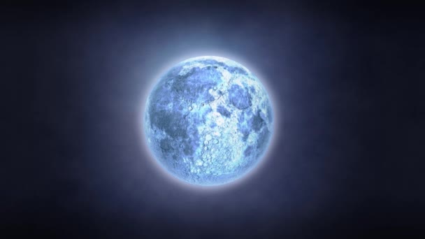Animation du ciel nocturne avec pleine lune et nuages de fumée 