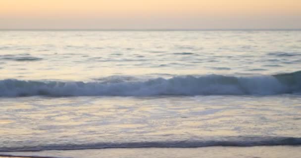 Animatie Van Zee Strand Bij Zonsondergang — Stockvideo