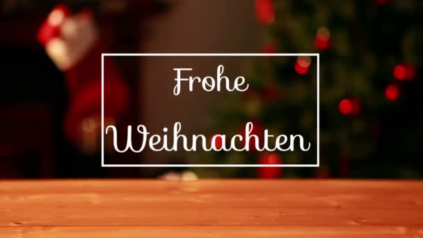 Animation Des Mots Frohe Weihnachten Écrit Blanc Dans Cadre Blanc — Video