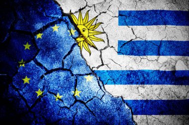 Avrupa bayrağına karşı dijital olarak üretilen Uruguay ulusal bayrağı