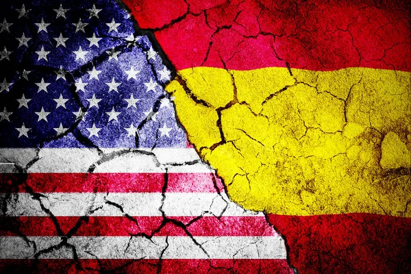 Digitally Generated Spanish National Flag Digitally Generated American National Flag — Stock Photo, Image