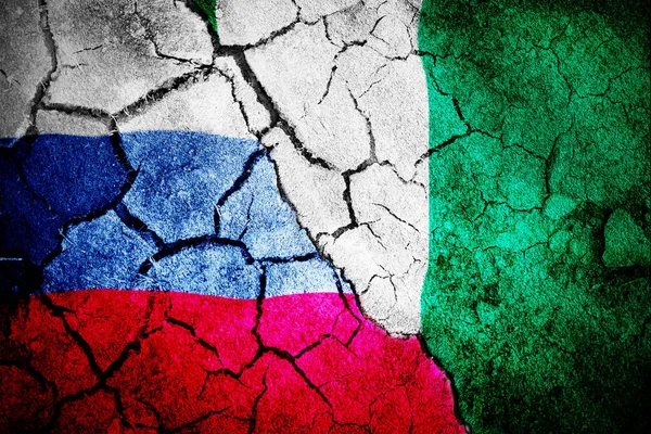 디지털로 나이지리아 디지털로 러시아 국기에 대항하여 만들어 — 스톡 사진