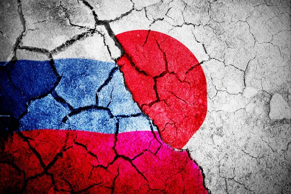 Dijital Olarak Üretilen Japon Ulusal Bayrağı Dijital Olarak Üretilen Rus — Stok fotoğraf