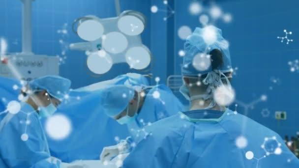 Animation Molecules Moving Surgeons Operating Theatre — Stockvideo