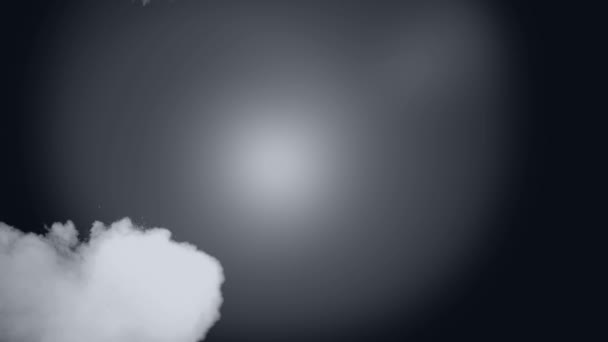 Animatie Van Rookwolken Gloeiende Lichtgrijze Lucht — Stockvideo
