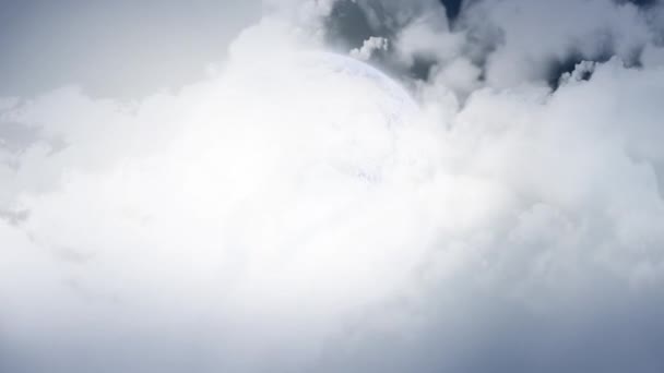 Animazione Luna Piena Nuvole Fumo Sfondo Nero — Video Stock