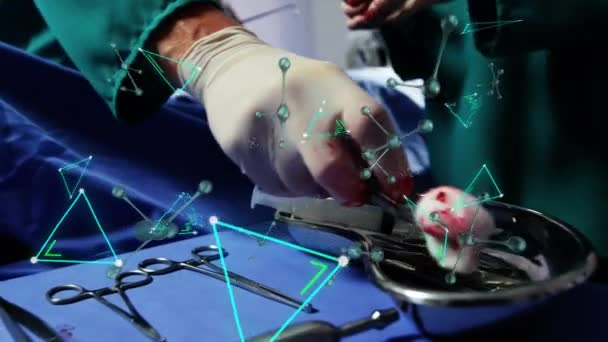 Ameliyathanede Cerrahlar Yerine Moleküllerin Canlandırılması — Stok video