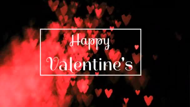 Animazione Delle Parole Happy Valentines Scritta Bianco Cornice Bianca Con — Video Stock