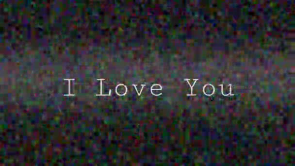 Animace Slov Love You Written White Red Rectangle Red Hearts — Stock video