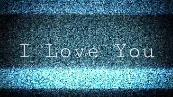 Animazione Delle Parole Love You Scritte Bianco Con Particelle Tremolanti — Video Stock