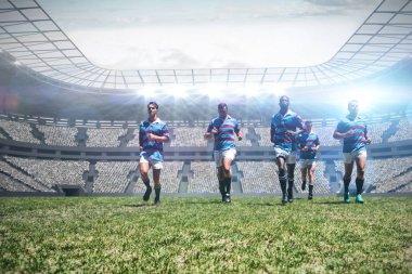 Ragbi oyuncuları ragbi stadyumuna karşı
