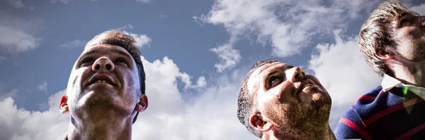 Jugadores Rugby Contra Cielo Nube Día Soleado —  Fotos de Stock