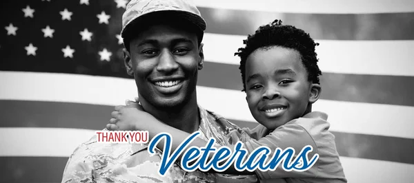 Veterans Day Portrait Soldier Son — Stock Photo, Image