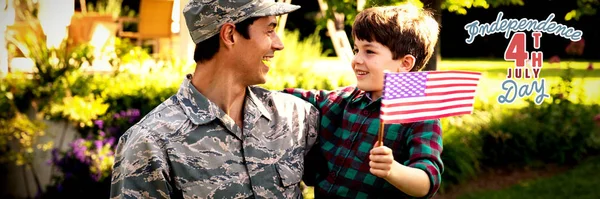 Independence Day Soldier Son — Stock Photo, Image