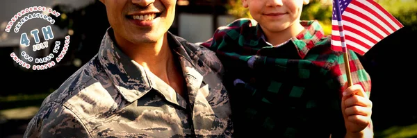 Independence Day Portrait Soldier Son — Stock Photo, Image