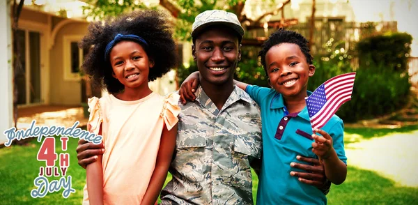 Independence Day Portrait Soldier Kids — Stock Photo, Image