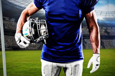 Amerikalı futbolcu ragbi stadyumunun dijital görüntüsüne karşı