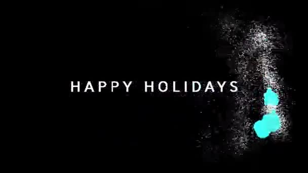 Animatie Van Woorden Happy Holidays Geschreven Het Wit Blauwe Verf — Stockvideo