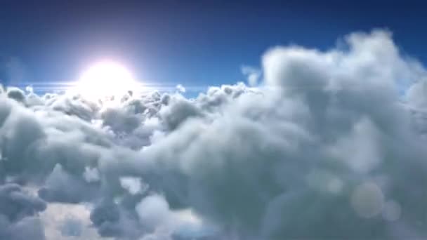 Animation du compte à rebours du Nouvel An, de dix à zéro en chiffres blancs avec des nuages en arrière-plan 