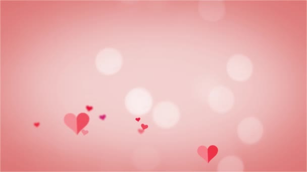 Animação Das Palavras Dia Dos Namorados Escrito Vermelho Com Corações — Vídeo de Stock