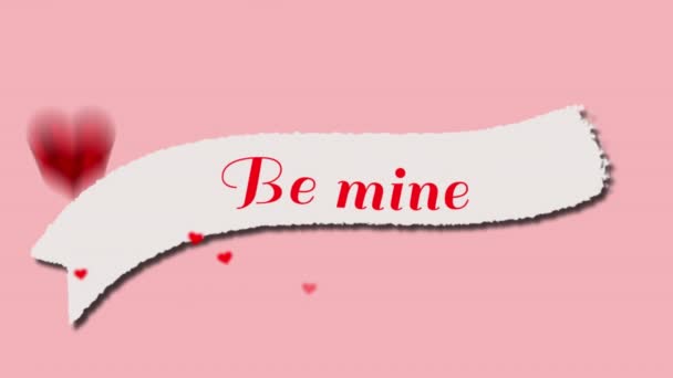 Animação Das Palavras Mine Escrito Vermelho Banner Branco Com Corações — Vídeo de Stock