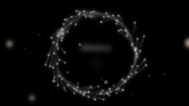 Animation Der Worte Valentinstag Weiß Geschrieben Mit Weiß Leuchtenden Feenlichtern — Stockvideo