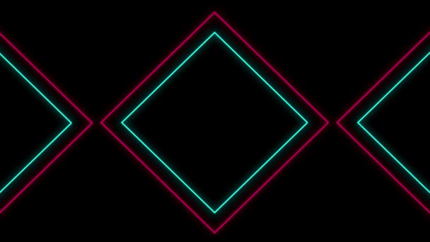 Cool 80S Style Retro Design Animation Flickering Neon Outlines Diamond — 비디오